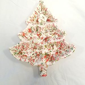 Vintage Ceramic Christmas Tree Serving Dish